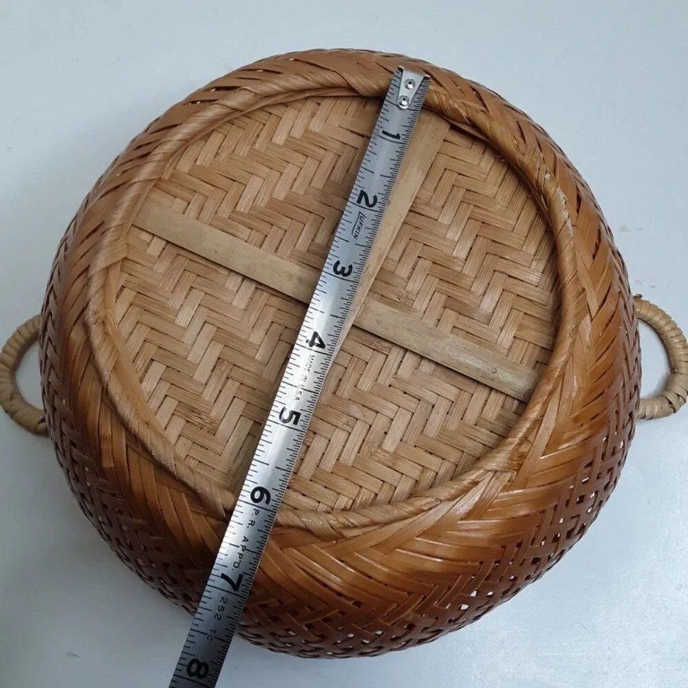 Bohemian Vintage Circle Woven Boho Basket/ Plant Stand